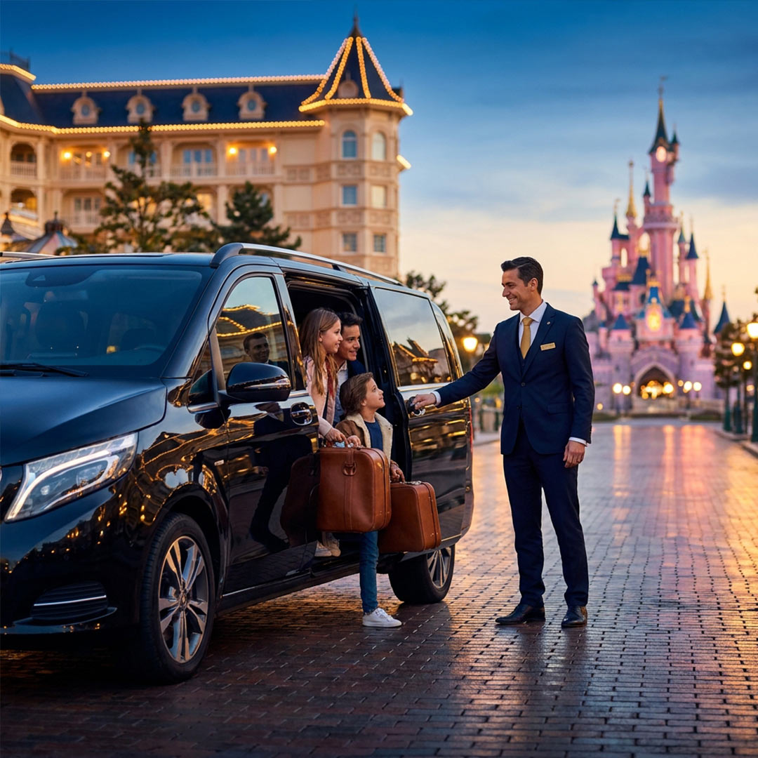 Private Mercedes transfer for families travelling to Disneyland Paris