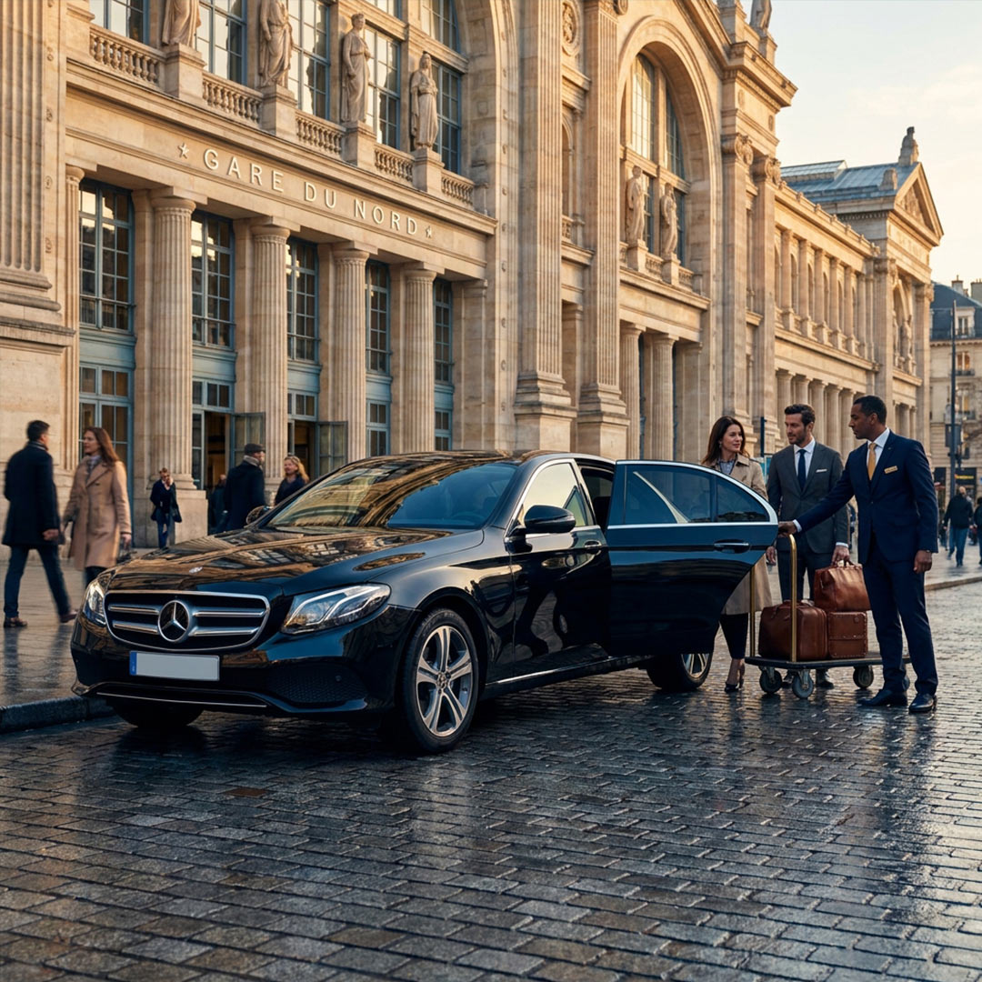 Private chauffeur transfer to Gare du Nord train station in Paris