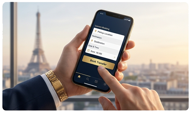 Online booking form for a Paris Airport Transfer