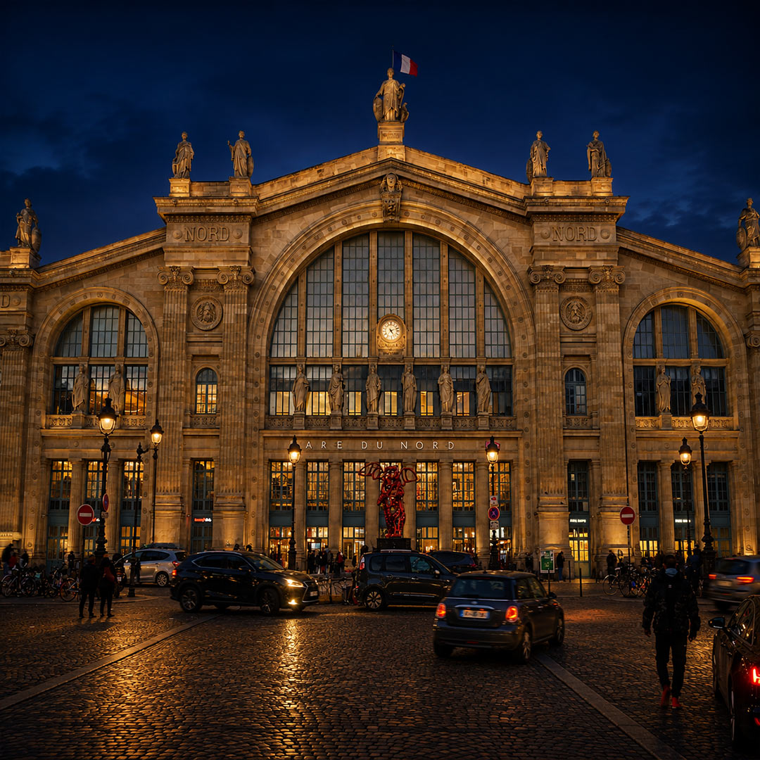 Private transfer to Gare du Nord and other Paris train stations